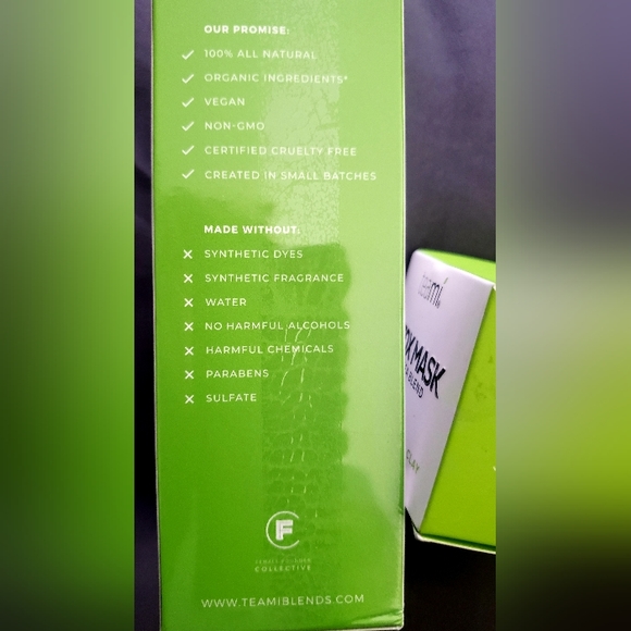 TEAMI' BLENDS SUPERFOOD 4.40Z CLEANSER & DETOX MASK, GREEN TEA BLEND 6.5OZ - Picture 7 of 10